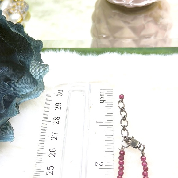 Dark 925 Sterling Silver Garnet, Crystal Beaded Necklace - Picture 8 of 8